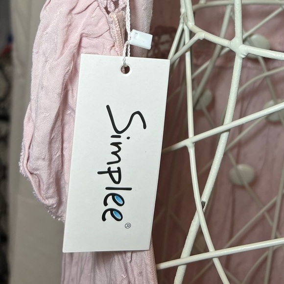 SIMPLEE Ruffle Maxi Dress - Pale Pink - Size Medium - NWT! - Picture 6 of 6